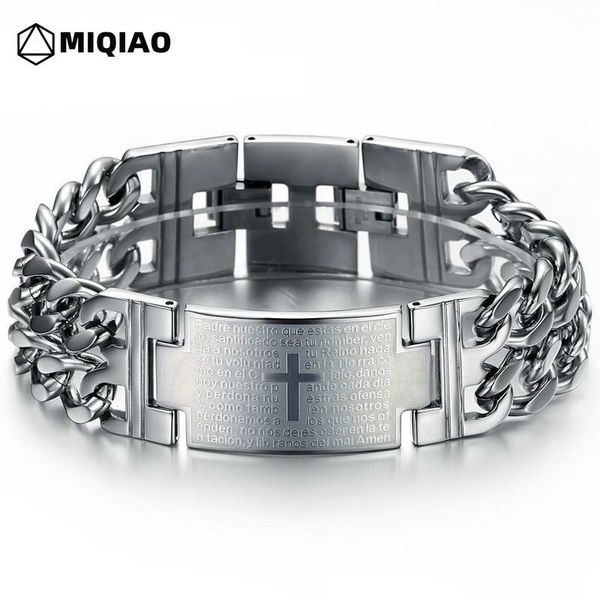miqiao punk style mens bracelets titanium stainless steel cross letter hip hop rock wide bangles fashion casual wristband w531, Black
miqiao punk style mens bracelets titanium stainless steel cross letter hip hop rock wide bangles fashion casual wristband w531, Black