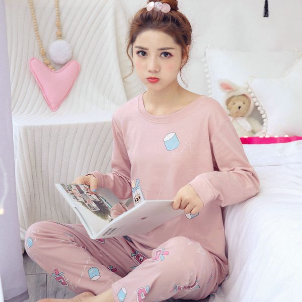 2020 spring and summer new long sleeve pattern can wear casual loose pajamas women, Black;red
2020 spring and summer new long sleeve pattern can wear casual loose pajamas women, Black;red