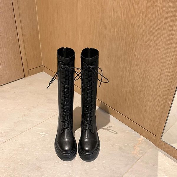 boots fall and winter women shoes all-match solid color lace-up genuine leather knight no more than knee high, Black
boots fall and winter women shoes all-match solid color lace-up genuine leather knight no more than knee high, Black