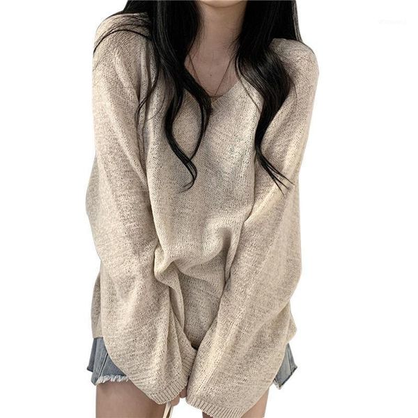 autumn and spring women lazy-style long-sleeved loose thin sweater soft and sunscreen sweater 2020 new arrivals1, White;black
autumn and spring women lazy-style long-sleeved loose thin sweater soft and sunscreen sweater 2020 new arrivals1, White;black