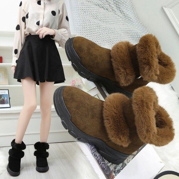 2020 ladies winter snow boots warm flat-bottomed large size platform women's shoes suede ankle boots women m1619, Black
2020 ladies winter snow boots warm flat-bottomed large size platform women's shoes suede ankle boots women m1619, Black