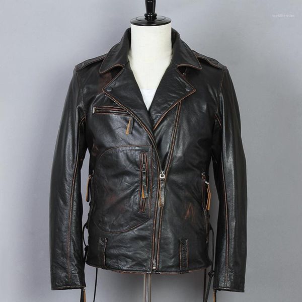fashion genuine jacket men turn-down collar motorcycle biker clothing cow vintage real leather coat1, Black
fashion genuine jacket men turn-down collar motorcycle biker clothing cow vintage real leather coat1, Black