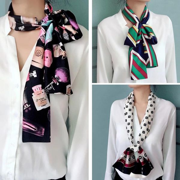fashion small long silk scarf for women satin 145x15cm double-sided printing ladies scarves hair scarf girls' belt skinny, Blue;gray
fashion small long silk scarf for women satin 145x15cm double-sided printing ladies scarves hair scarf girls' belt skinny, Blue;gray