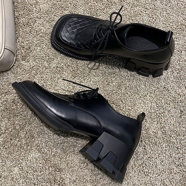 eoeodoit women heels oxford shoes autumn new lace up square toe leather pumps loafers high heels shoes, Black
eoeodoit women heels oxford shoes autumn new lace up square toe leather pumps loafers high heels shoes, Black