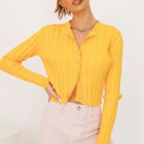 women's knits & tees spring and autumn sweater casual solid color round neck long sleeve cardigan, White
women's knits & tees spring and autumn sweater casual solid color round neck long sleeve cardigan, White