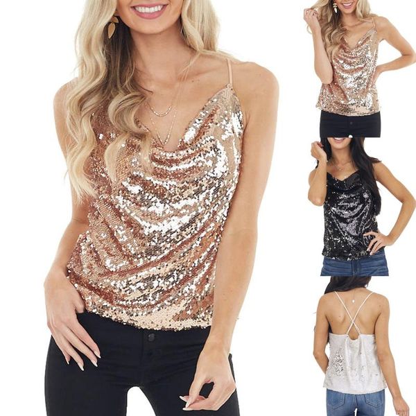 women's tanks & camis women sequined strap tank ladies bling tee fashion vest summer camisole casual sleeveless female blusas, White
women's tanks & camis women sequined strap tank ladies bling tee fashion vest summer camisole casual sleeveless female blusas, White