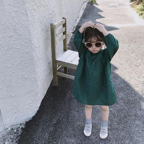 little girl dress new children's clothing girls casual dark green back bow long sleeve dress solid color princess1, Red;yellow
little girl dress new children's clothing girls casual dark green back bow long sleeve dress solid color princess1, Red;yellow