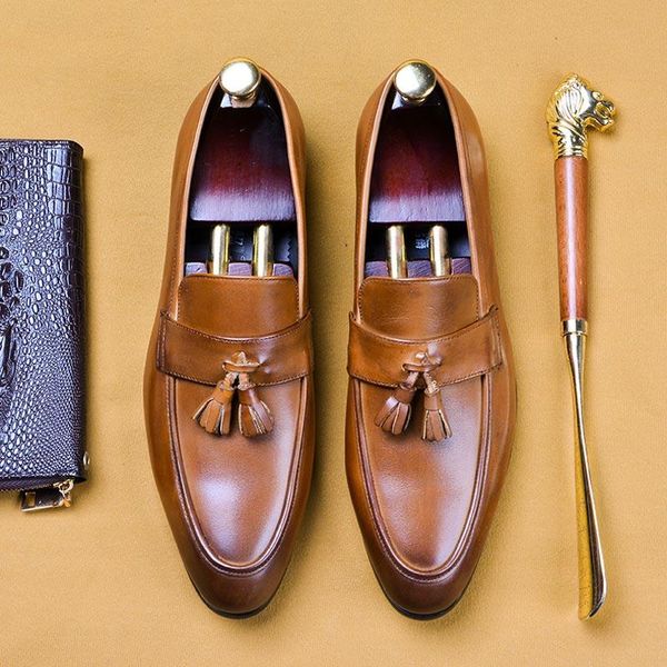 men dress business shoes pointed toe tassels italian formal flats fashion oxford office shoes men a148, Black
men dress business shoes pointed toe tassels italian formal flats fashion oxford office shoes men a148, Black