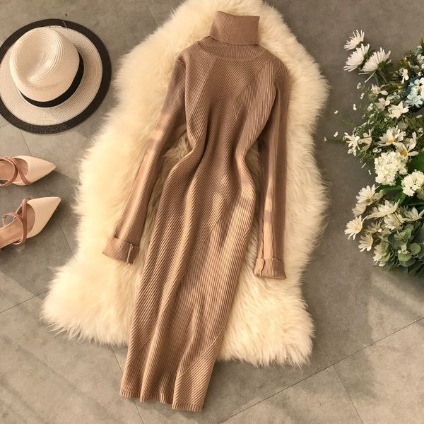 autumn winter women dress turtleneck knitted sweater dress long sleeve ribbed bodycon dress above knee casual ladies dresses y200418, Black;gray
autumn winter women dress turtleneck knitted sweater dress long sleeve ribbed bodycon dress above knee casual ladies dresses y200418, Black;gray