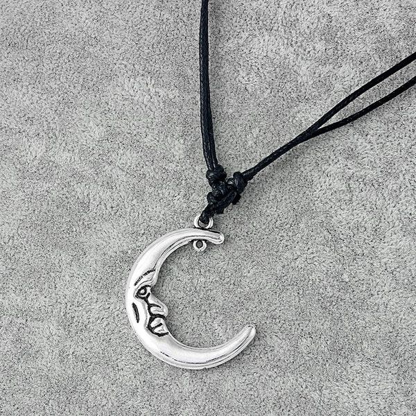 pendant necklaces 1pcs tibetan silver large crescent moon star charms pendants necklace black wax cord adjustable
pendant necklaces 1pcs tibetan silver large crescent moon star charms pendants necklace black wax cord adjustable