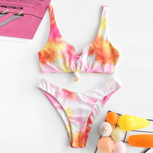 women's swimwear summer bikini set women tie-dye lace up high cut leg halter two piece swimsuit for micro mini sets1, White;black
women's swimwear summer bikini set women tie-dye lace up high cut leg halter two piece swimsuit for micro mini sets1, White;black
