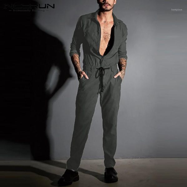 incerun 2020 fashion men jumpsuit solid color streetwear long sleeve drawstring pants lapel rompers chic men cargo overalls 5xl1, Black
incerun 2020 fashion men jumpsuit solid color streetwear long sleeve drawstring pants lapel rompers chic men cargo overalls 5xl1, Black