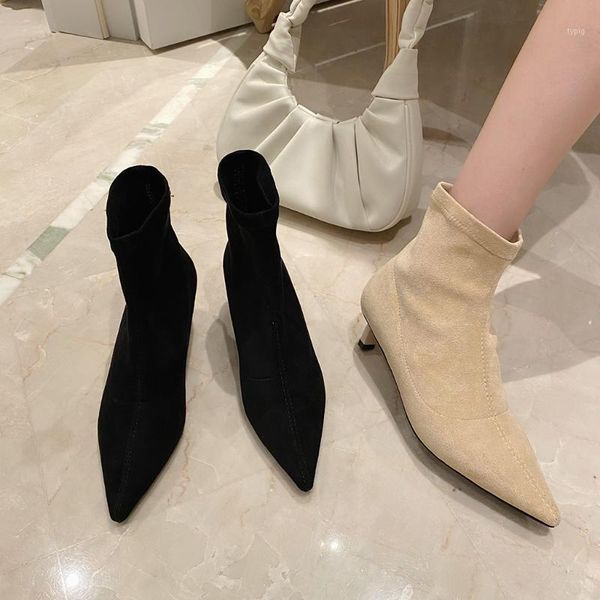 boots 2021 brand socks for women high heels work ankle boot suede pointed toe shoes slip on pump fashion zapatos de mujer1, Black
boots 2021 brand socks for women high heels work ankle boot suede pointed toe shoes slip on pump fashion zapatos de mujer1, Black