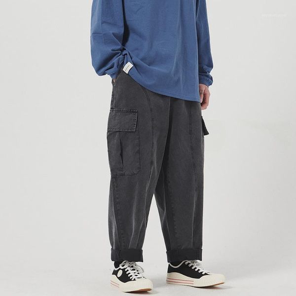 wash and old multi pocket overalls men's fashion brand loose straight tube wide leg daddy pants casual pants1, Blue
wash and old multi pocket overalls men's fashion brand loose straight tube wide leg daddy pants casual pants1, Blue