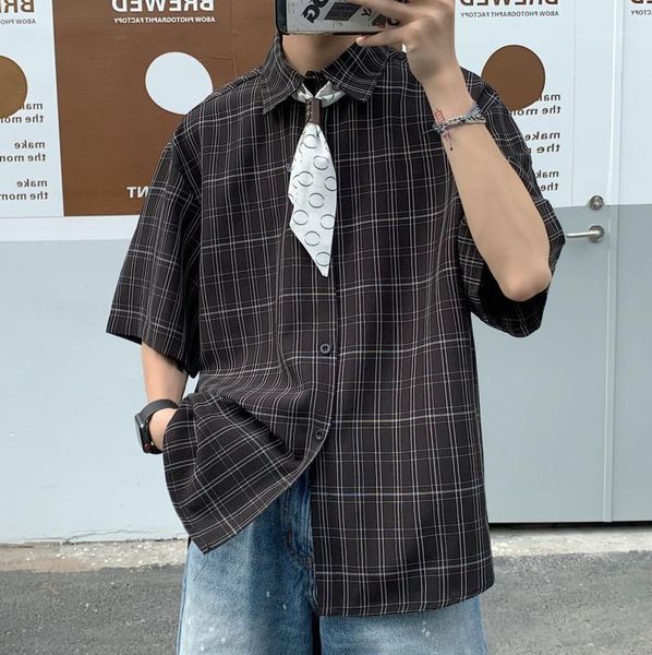 2020 summer new youth popular men's loose lattice single-breasted five-point sleeve shirt fashion casual shirt -2xl1, White;black
2020 summer new youth popular men's loose lattice single-breasted five-point sleeve shirt fashion casual shirt -2xl1, White;black
