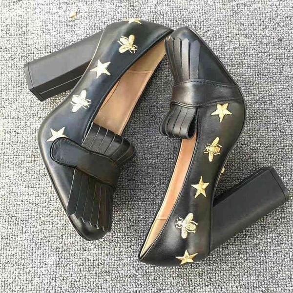 designer marmont luxury pump high heels embroidered bee and star fringe pumps women dress shoes party shoes 5cm cm big size, Black
designer marmont luxury pump high heels embroidered bee and star fringe pumps women dress shoes party shoes 5cm cm big size, Black