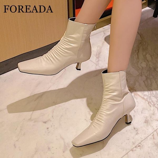foreada high heel woman boots real leather ankle boots zip thin heel shoes pleated square toe short lady autumn winter 401, Black
foreada high heel woman boots real leather ankle boots zip thin heel shoes pleated square toe short lady autumn winter 401, Black