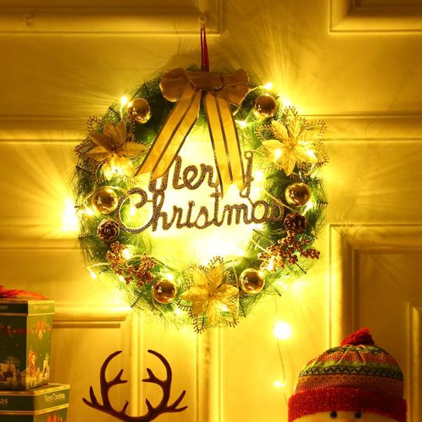 30/40cm christmas wreath with battery powered led light string front door hanging garland holiday home decorations
30/40cm christmas wreath with battery powered led light string front door hanging garland holiday home decorations