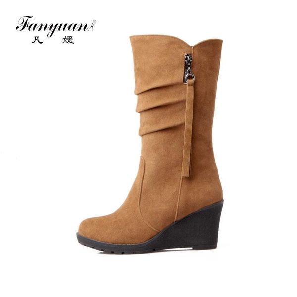 fanyuan big size 34-43 quality fall winter shoes women mid calf wedge shoe woman slip-on pleated riding boots, Black
fanyuan big size 34-43 quality fall winter shoes women mid calf wedge shoe woman slip-on pleated riding boots, Black