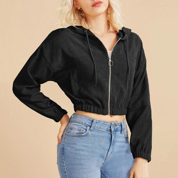 solid corduroy zip-up pocket shirt hooded sweatshirt cropped women casual sweatshirt cropped jacket corduroy shirt women hoodies, Black
solid corduroy zip-up pocket shirt hooded sweatshirt cropped women casual sweatshirt cropped jacket corduroy shirt women hoodies, Black