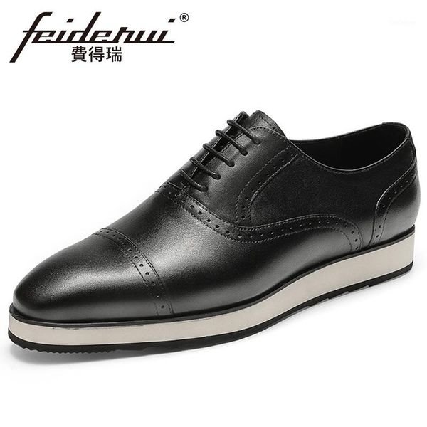 dress shoes athletic genuine leather men's formal oxfords pointed toe laces semi brogues handmade man flat platform fhs2071, Black
dress shoes athletic genuine leather men's formal oxfords pointed toe laces semi brogues handmade man flat platform fhs2071, Black