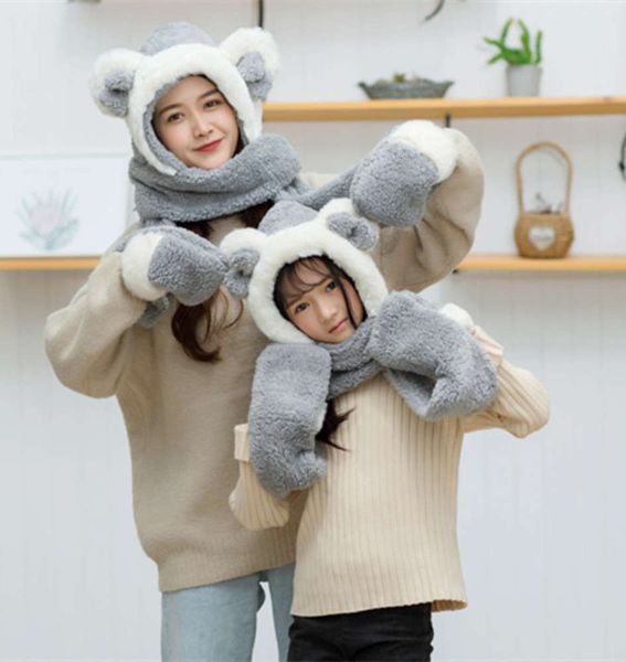 and children's boys scarf glove two three piece set parent child hat girls winter baby neck 6gqh, Red;brown
and children's boys scarf glove two three piece set parent child hat girls winter baby neck 6gqh, Red;brown