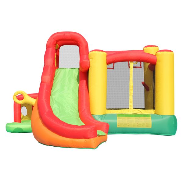 Funny Inflatable Bouncy 11 In 1 Play Centre 11 In 1 Mighty Kids Jump And Slide Castle W/ Climbing Wall Tunnel Basketball Hoop Playing Area