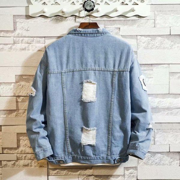 2020 fashion men's ripped hole denim jacket spring autumn men's handsome bf wind jacket student loose coat1, Black;brown
2020 fashion men's ripped hole denim jacket spring autumn men's handsome bf wind jacket student loose coat1, Black;brown