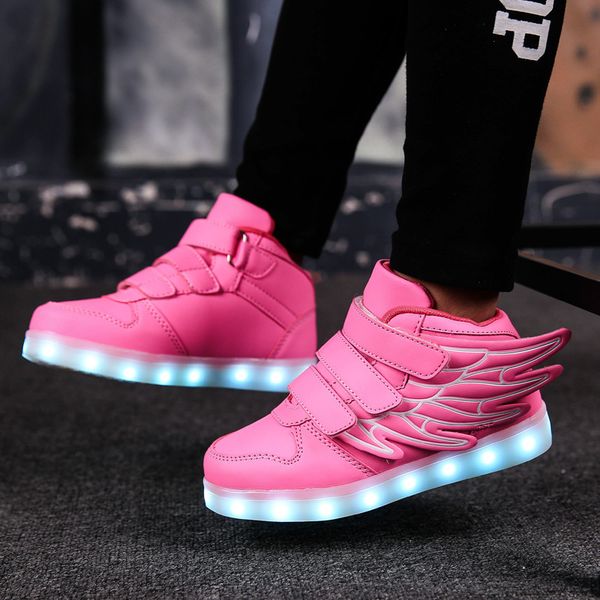 led boys&girls 7ipupas wing new usb charging 25-35 shoes fashion trend 7 colors luminous sneakers, Black;red
led boys&girls 7ipupas wing new usb charging 25-35 shoes fashion trend 7 colors luminous sneakers, Black;red
