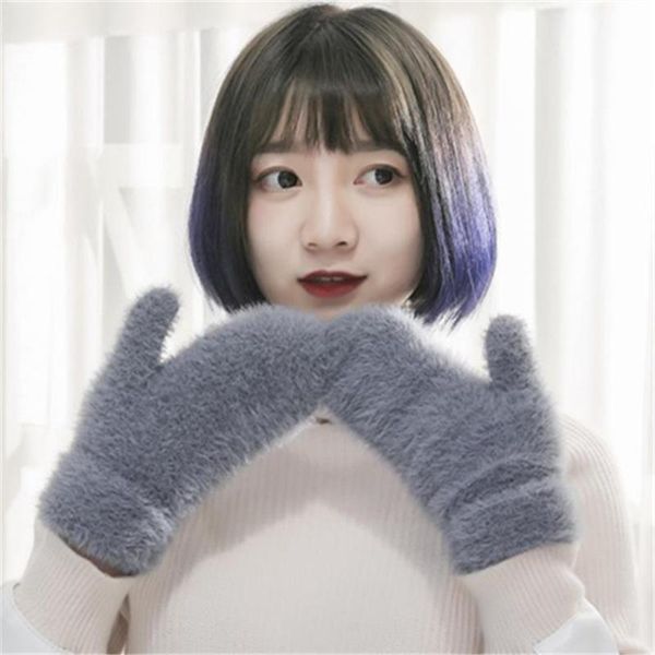 five fingers gloves women winter fashion warm fluffy lady thick solid female windproof thermal comfortable hairy soft cute mittens, Blue;gray
five fingers gloves women winter fashion warm fluffy lady thick solid female windproof thermal comfortable hairy soft cute mittens, Blue;gray