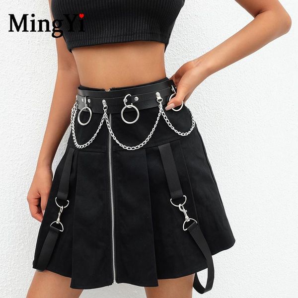 2020 new punk wild silver metal chain belt goth pu leather waist chain belt women hip-hop dance club festival party, Black;brown