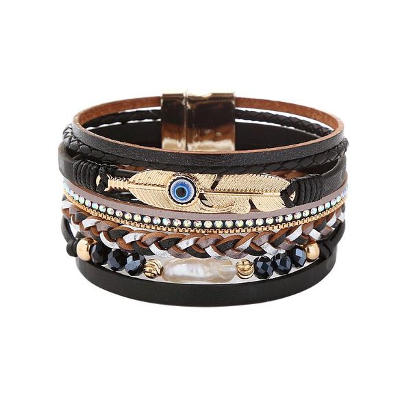 tennis women's bracelets multilayer leather eye pearl crystal charm wrap bangles for female girls costume jewelry gift, Golden;silver
tennis women's bracelets multilayer leather eye pearl crystal charm wrap bangles for female girls costume jewelry gift, Golden;silver