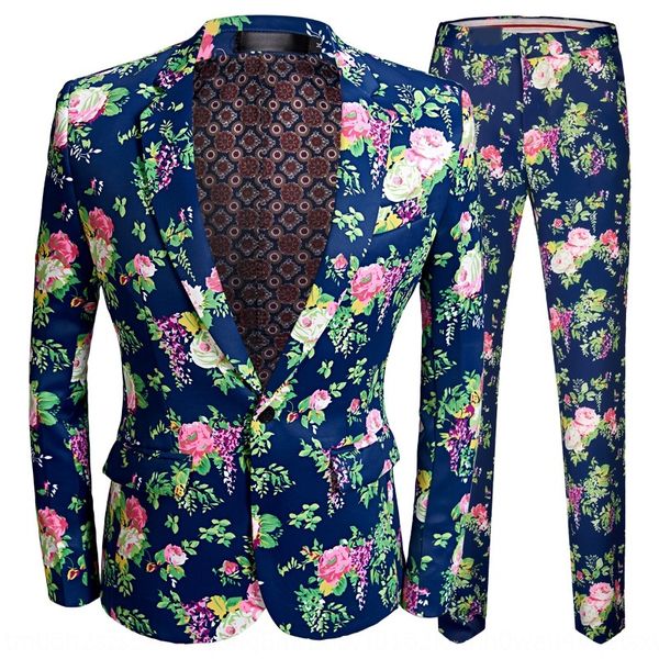 new printed dress men's casual suit coat studio host hair stylist flower dress dressdresssuit single western 40qrx, Blue
new printed dress men's casual suit coat studio host hair stylist flower dress dressdresssuit single western 40qrx, Blue