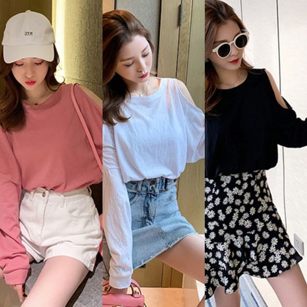 05ph6 2020 autumn t-shirt korean looseshoulder long sleeve cotton cotton t-shirtjacket t-shirt women's ins small crowd design bottoming, White
05ph6 2020 autumn t-shirt korean looseshoulder long sleeve cotton cotton t-shirtjacket t-shirt women's ins small crowd design bottoming, White