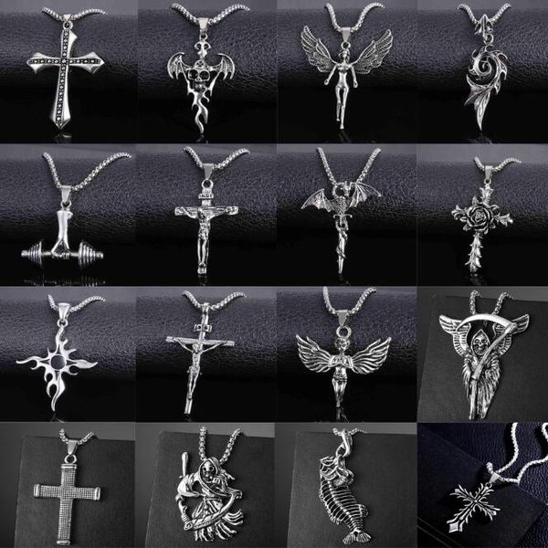 europe and america fashion angel and devil stainless steel pendant necklace men retro skull hip hop punk necklace jewelry gift, Silver
europe and america fashion angel and devil stainless steel pendant necklace men retro skull hip hop punk necklace jewelry gift, Silver