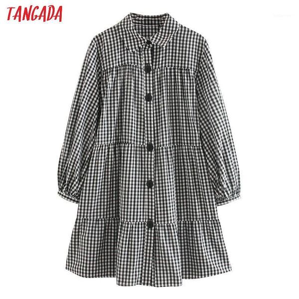 tangada japnese fashion women plaid print loose mini dress puff long sleeve ladies oversized dress vestidos 5z331, Black;gray
tangada japnese fashion women plaid print loose mini dress puff long sleeve ladies oversized dress vestidos 5z331, Black;gray