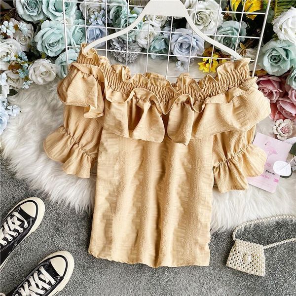 2020 new fashion women's clothing slash neck flare sleeve women blouses women shirts1, White
2020 new fashion women's clothing slash neck flare sleeve women blouses women shirts1, White