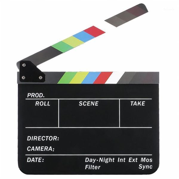 dry erase director's film movie clapboard cut action scene clapper board slate with colorful sticks1
dry erase director's film movie clapboard cut action scene clapper board slate with colorful sticks1