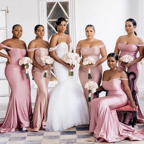 off the shoulder mermaid long bridesmaid dresses sweep train cap sleeves satin maid of the honor dress evening gowns, White;pink
off the shoulder mermaid long bridesmaid dresses sweep train cap sleeves satin maid of the honor dress evening gowns, White;pink
