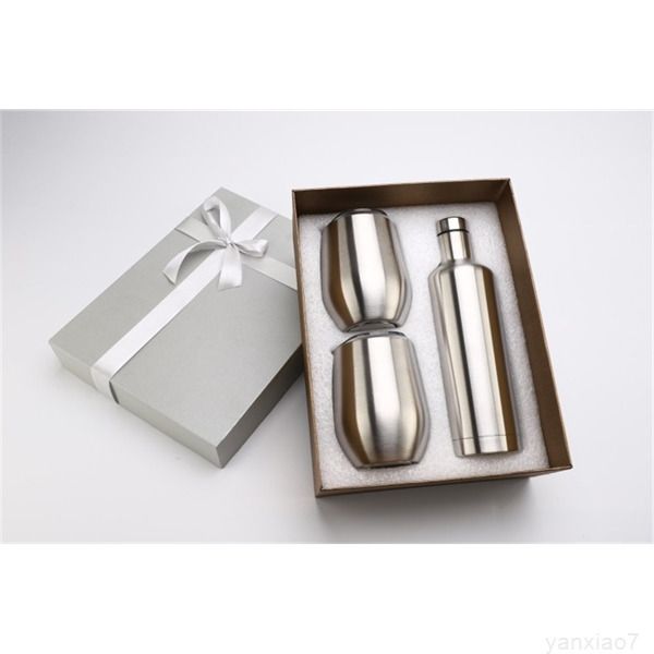 3pcs lot egg set stainless steel double walls insulated one bottle two wine tumbler with gift box a05
3pcs lot egg set stainless steel double walls insulated one bottle two wine tumbler with gift box a05