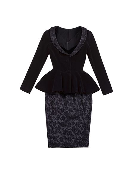 2021 new le palais original winter fall from the elegant vintage velvet jacquard dress tight + coat 2 piece defines women's clothes xjv, Black;gray
2021 new le palais original winter fall from the elegant vintage velvet jacquard dress tight + coat 2 piece defines women's clothes xjv, Black;gray