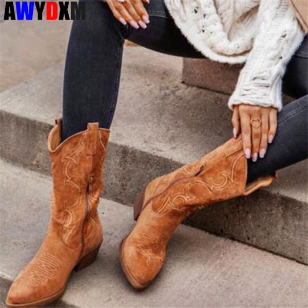fashion boots women mid-calf boots retro autumn winter shoes woman suede embroidered long square heel casual female 2020, Black
fashion boots women mid-calf boots retro autumn winter shoes woman suede embroidered long square heel casual female 2020, Black