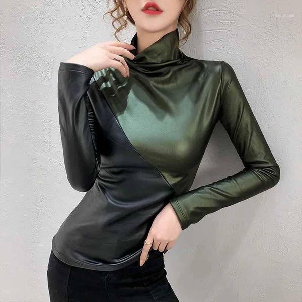2020 new fashion leather bottoming t-shirt women autumn winter turtleneck plus velvet stitching color slim warm tees kw2991, White
2020 new fashion leather bottoming t-shirt women autumn winter turtleneck plus velvet stitching color slim warm tees kw2991, White