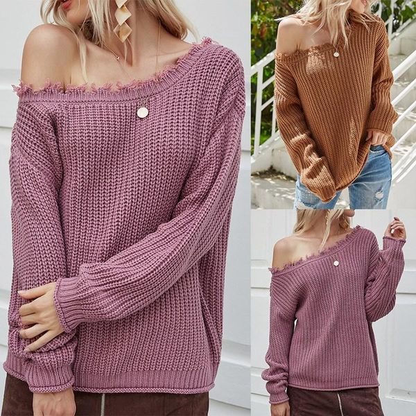 women's sweaters fall/winter off-the-shoulder sweater collar burr design pullover, White;black
women's sweaters fall/winter off-the-shoulder sweater collar burr design pullover, White;black