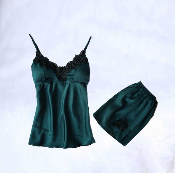 summer 2019 ladies'padded suspender shorts silk pajama suit household clothes1, Black;red 
summer 2019 ladies'padded suspender shorts silk pajama suit household clothes1, Black;red