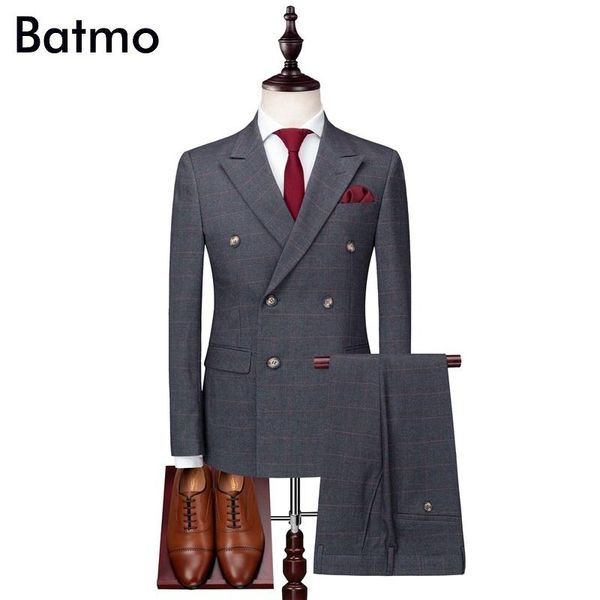 batmo 2020 new arrival autumn double breasted plaid casual skinny suits men,men's gray wedding dress, xz072, White;black
batmo 2020 new arrival autumn double breasted plaid casual skinny suits men,men's gray wedding dress, xz072, White;black