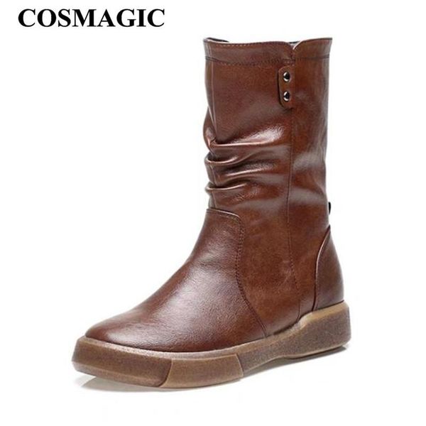 cosmagic 2020 new winter women non-slip mid-calf motorcycle boots low heel plush inside long booties pu round toe botas mujer, Black
cosmagic 2020 new winter women non-slip mid-calf motorcycle boots low heel plush inside long booties pu round toe botas mujer, Black