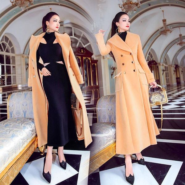 women's wool & blends women 2021 autumn winter long overcoat outwear coat female casual slim jacket full sleeve manteau femme hiver ele, Black
women's wool & blends women 2021 autumn winter long overcoat outwear coat female casual slim jacket full sleeve manteau femme hiver ele, Black