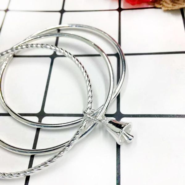 s990 pure silver 3 rings korean version bracelet female twist smooth face versatile accessories bracelet, Black
s990 pure silver 3 rings korean version bracelet female twist smooth face versatile accessories bracelet, Black