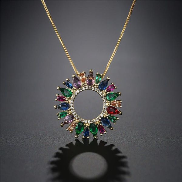 pendant necklaces cmoonry luxury rainbow color crystal necklace fashion gold round zirconia jewelry for women dropship, Silver
pendant necklaces cmoonry luxury rainbow color crystal necklace fashion gold round zirconia jewelry for women dropship, Silver